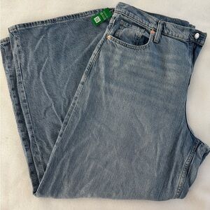 NWT Gap Women’s Soft Baggy Wide Leg Mid Rise Jeans, Size 16s 33 , 38” Waist